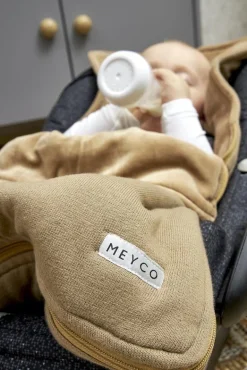 Meyco Baby Autostoel|Bedtextiel * Voetenzak Autostoel Basic Knit Taupe
