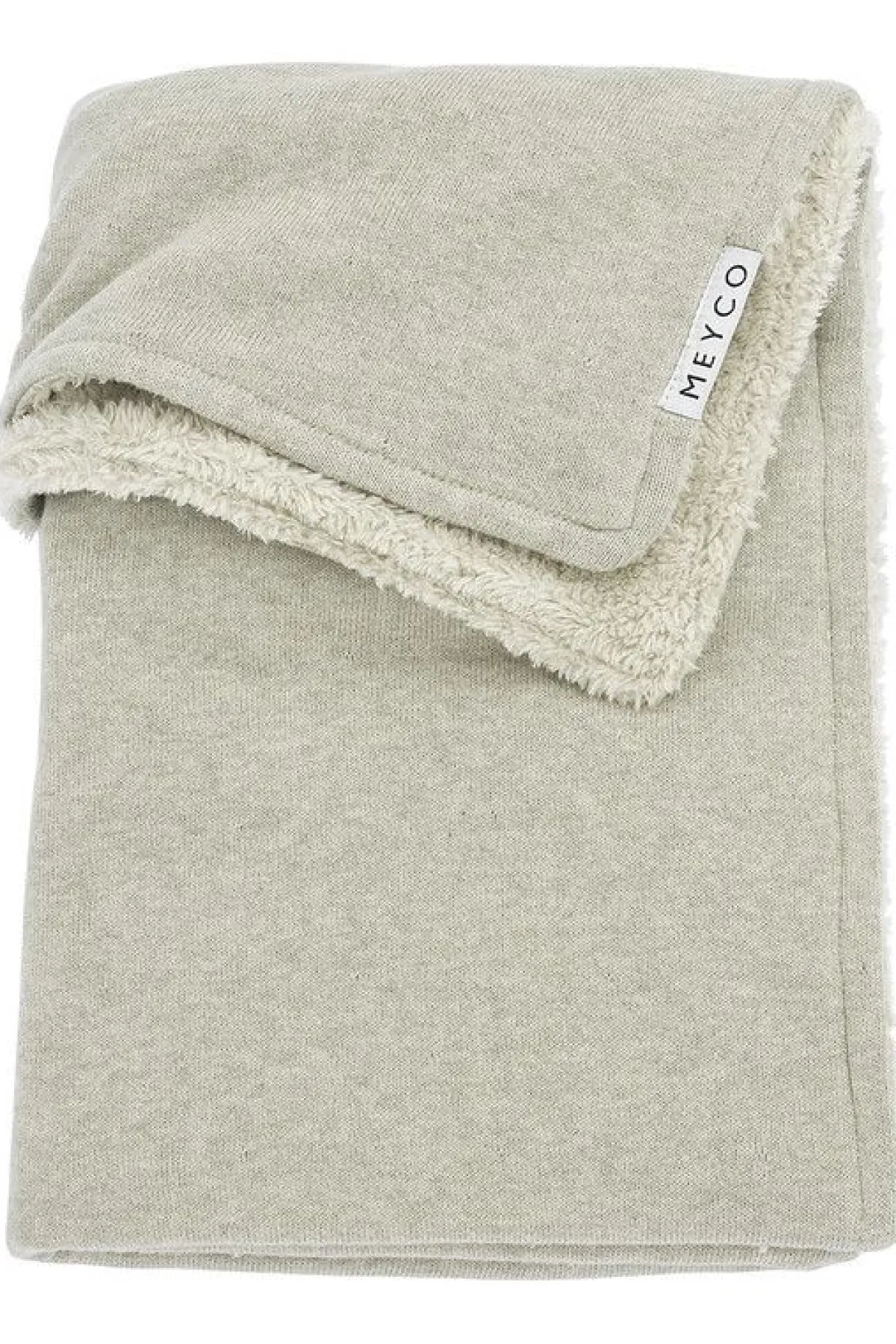 Meyco Bedtextiel * Wiegdeken Basic Knit Teddy Sand Melange Zand