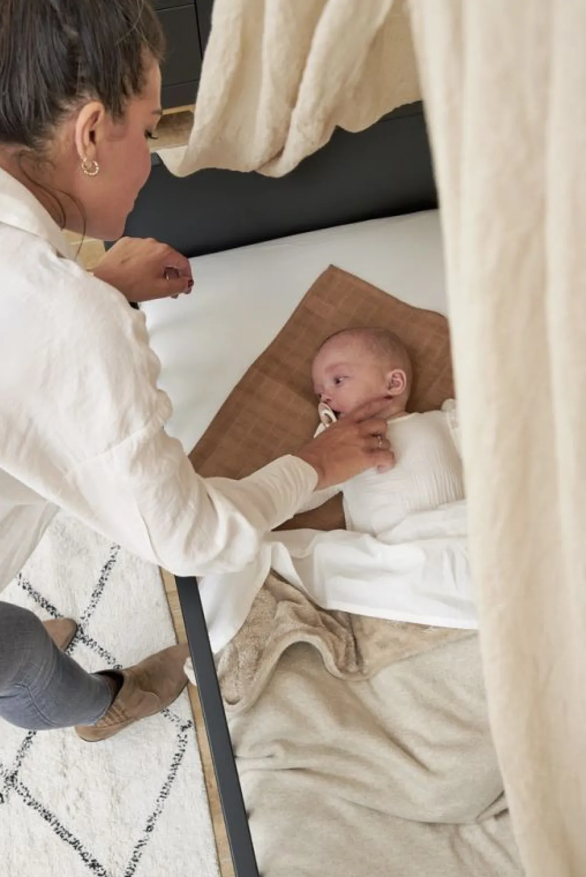 Meyco Bedtextiel * Wiegdeken Basic Knit Teddy Sand Melange Zand