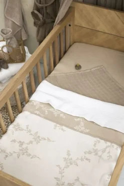 Meyco Bedtextiel * Wiegdeken Branches Geweven Sand Zand