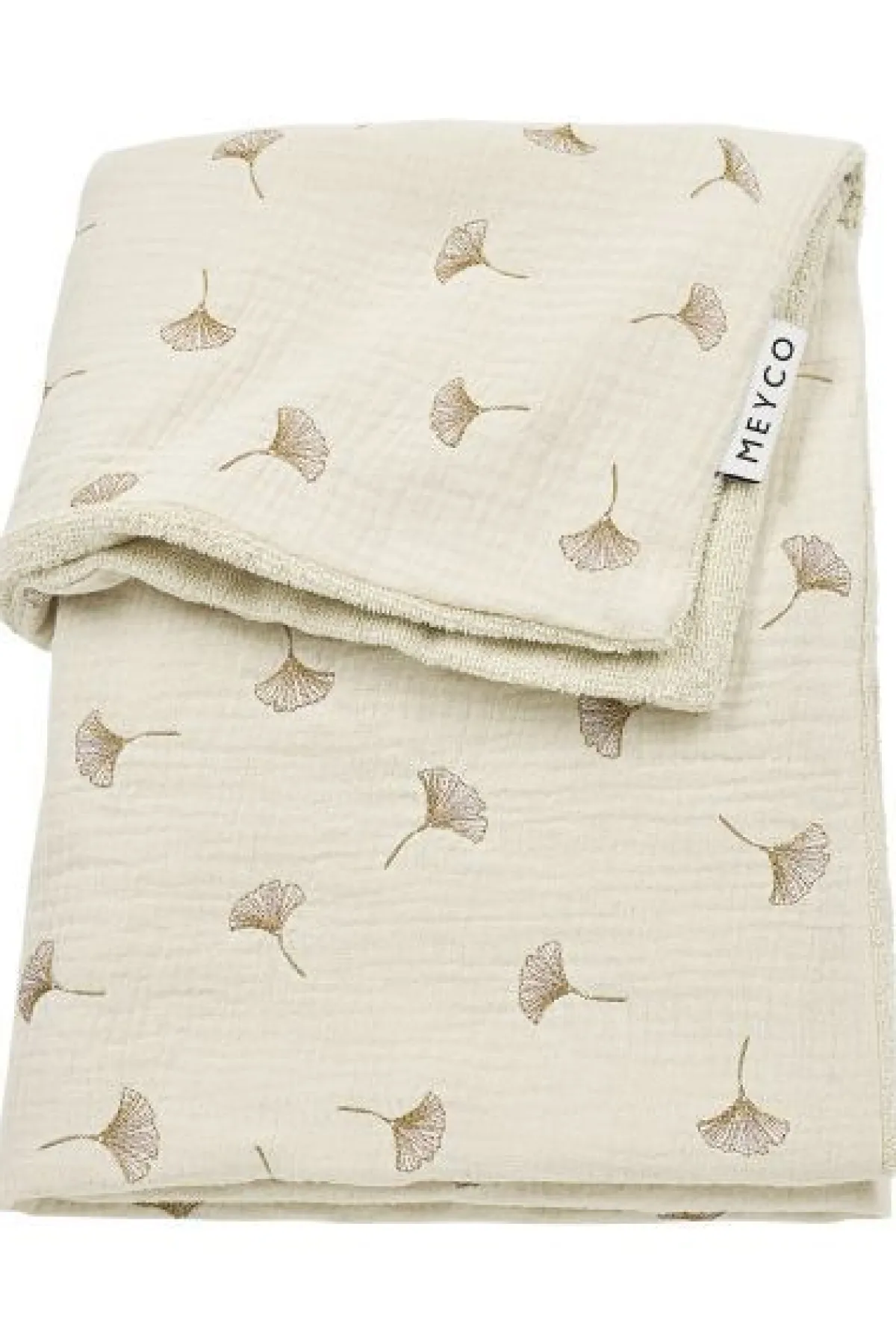 Meyco Bedtextiel * Wiegdeken Ginkgo Pre-washed Hydrofiel Soft Sand Zand