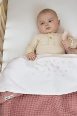 Meyco Bedtextiel * Wieglaken Hearts Soft Pink Roze