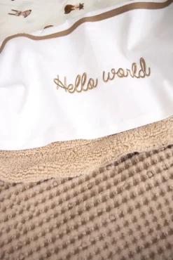 Meyco Bedtextiel * Wieglaken Hello World Taupe