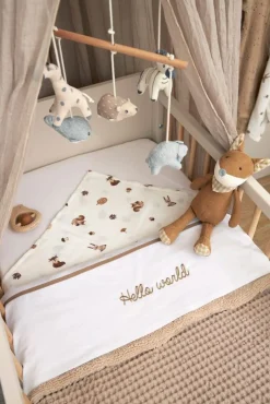 Meyco Bedtextiel * Wieglaken Hello World Taupe