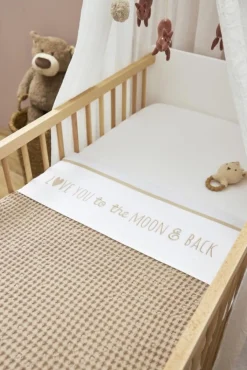 Meyco Bedtextiel * Wieglaken Love You To The Moon & Back Sand Zand