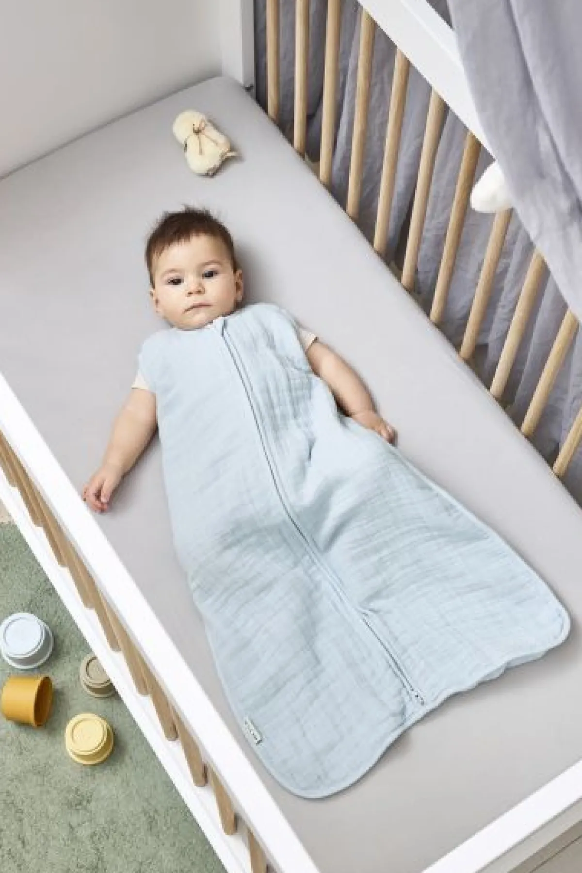Meyco Bedtextiel|Slaapzakken * Zomerslaapzak Pre-washed Hydrofiel Uni Grey Blue Grijs