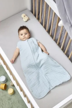 Meyco Bedtextiel|Slaapzakken * Zomerslaapzak Pre-washed Hydrofiel Uni Grey Blue Grijs