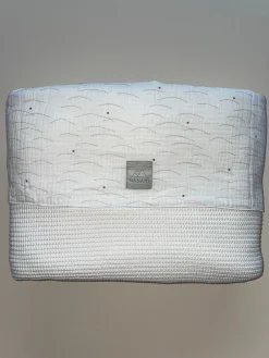Nanami Bedtextiel * Ledikantdeken Knit Rib Double Off-white Beige