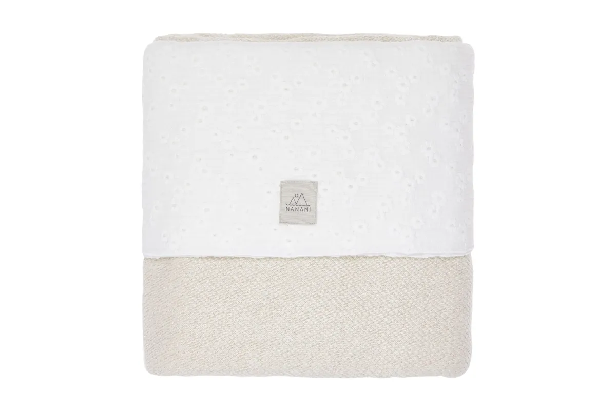 Nanami Wikkeldoeken|Bedtextiel * Swaddle 135 x 100 Embroidery Off-white Wit