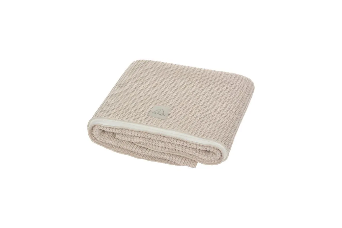 Nanami Bedtextiel * Wiegdeken Knit Rib Dubbel Naturel