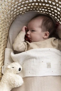 Nanami Bedtextiel * Wiegdeken Knit Rib Enkel Naturel
