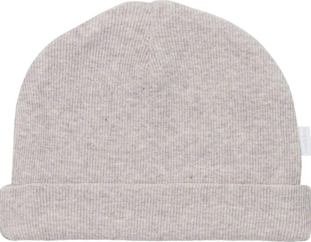 Noppies Rompertjes En Mutsjes * Muts Rib Nevel Melange Taupe