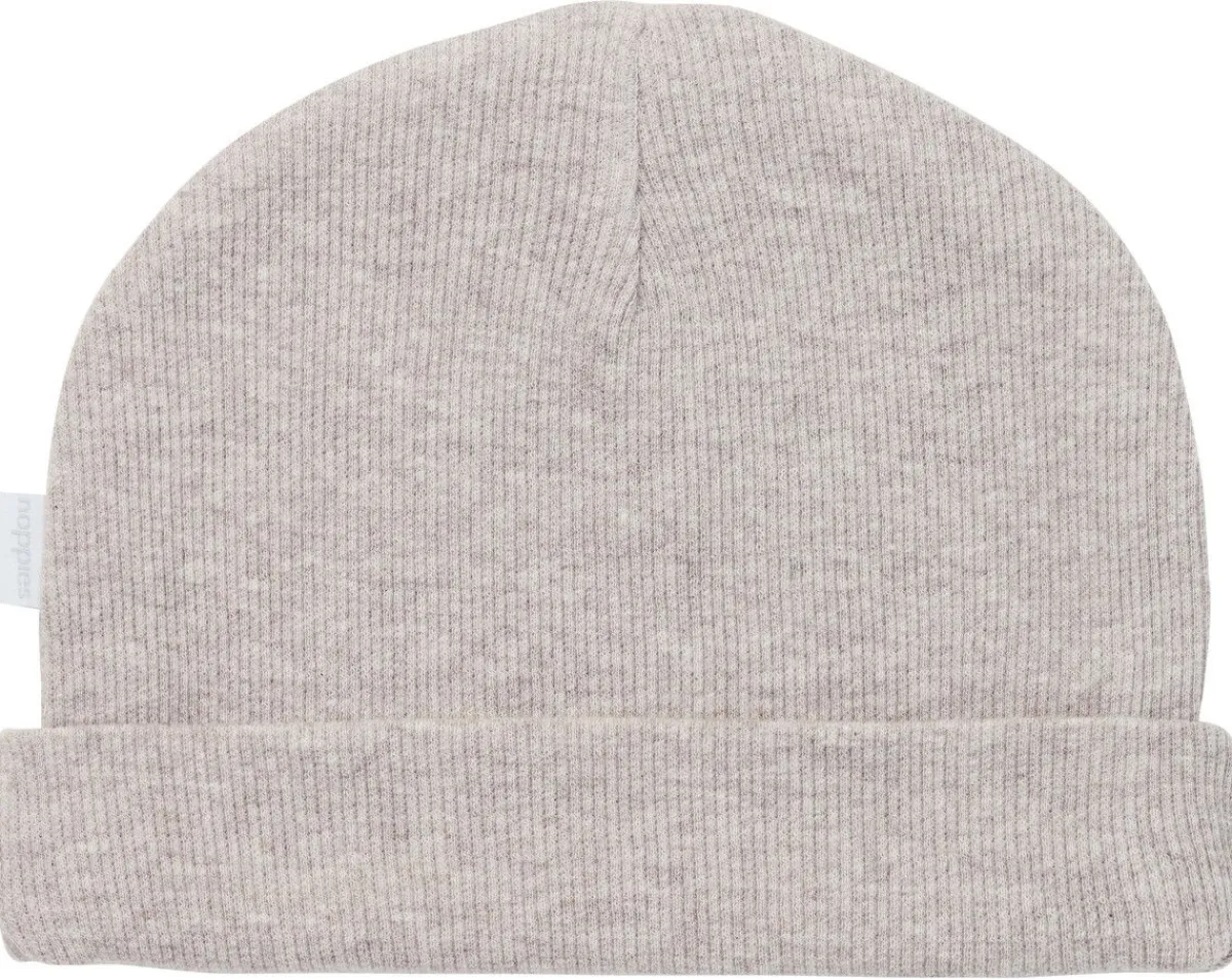 Noppies Rompertjes En Mutsjes * Muts Rib Nevel Melange Taupe