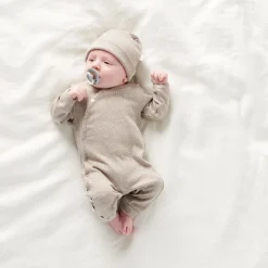 Noppies Rompertjes En Mutsjes * Muts Rib Nevel Melange Taupe
