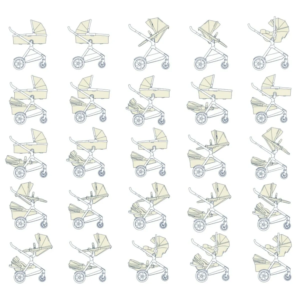 Nuna Combi Kinderwagens * Kinderwagen Demi Next Chestnut inclusief Meerijdplankje Bruin