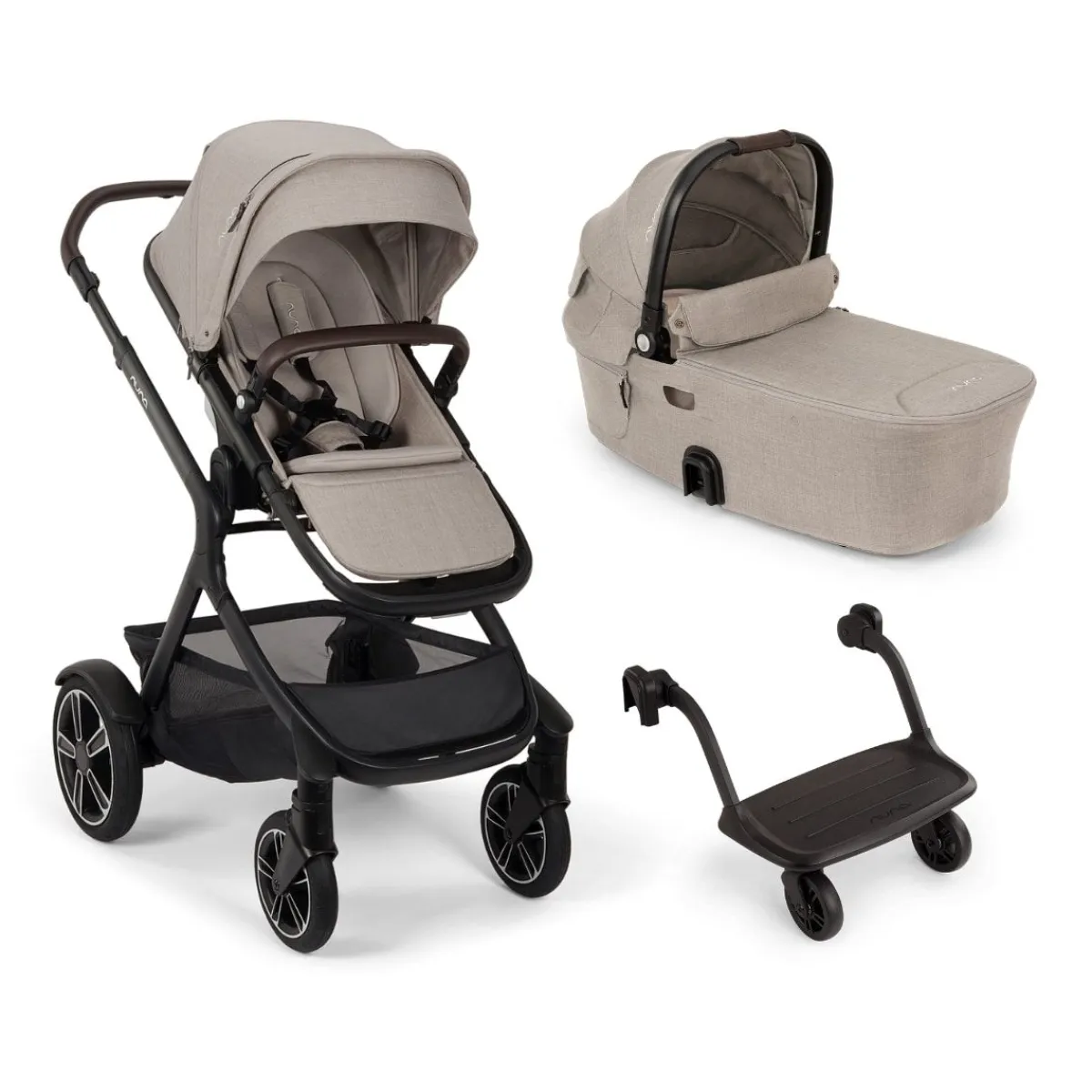 Nuna Combi Kinderwagens * Kinderwagen Demi Next Compleet Chateau inclusief Meerijdplankje Roze