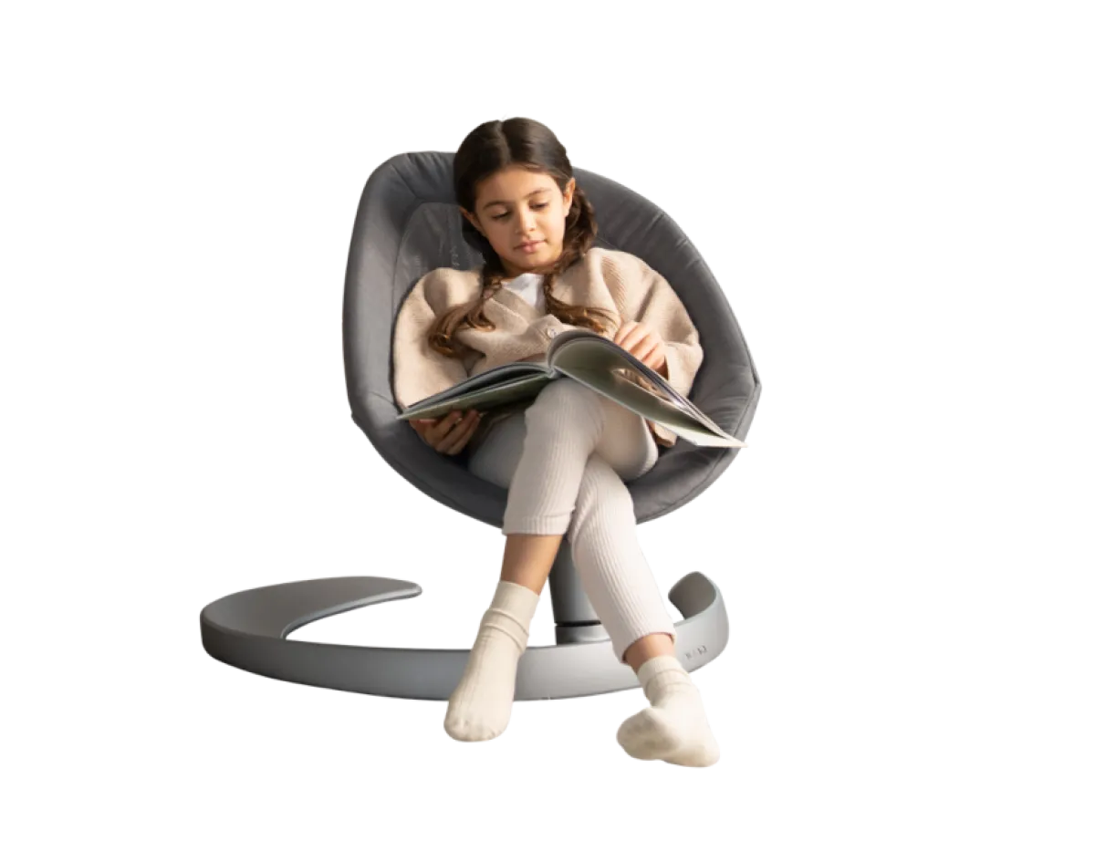 Nuna Wipstoelen * Wipstoel Leaf Grow met Speelboog Granite Grijs