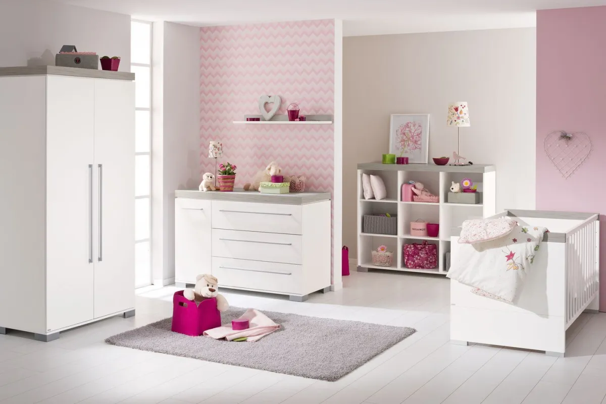 Paidi Complete Babykamers * 3 delige Babykamer Kira Krijt - Eiken Nautik Wit