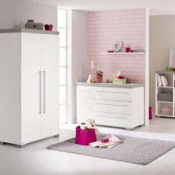 Paidi Complete Babykamers * 3 delige Babykamer Kira Krijt - Eiken Nautik Wit