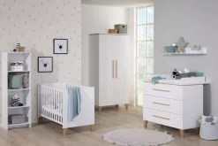 Paidi Complete Babykamers * - Transland 3 delige Babykamer Vito Mira Krijt - Eiken Wit