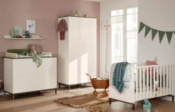 Paidi Complete Babykamers * - Yuny 3 delige Babykamer Lovely Aliv Off white - Dark Walnut Wit