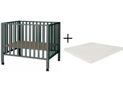 Pericles Alle Boxen * Box Amy Moon Grey met Wielen en Boxmatras Grijs