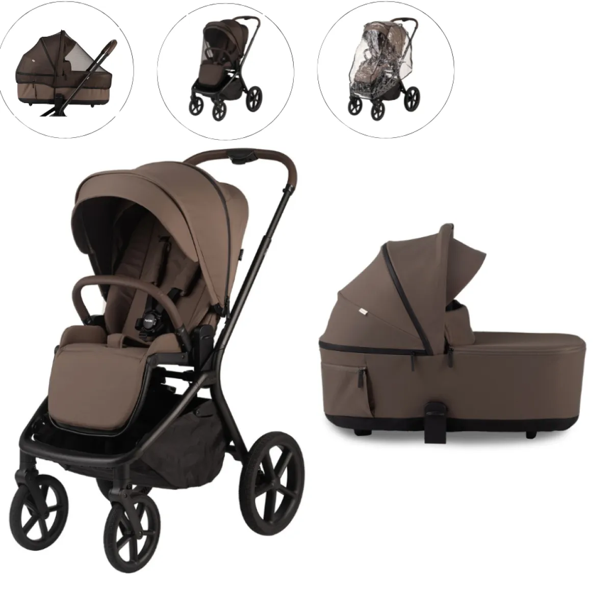 Pericles Combi Kinderwagens|Compacte Kinderwagens * Kinderwagen Noa Compleet Chocolate Bruin