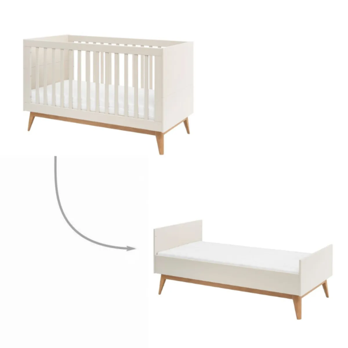 Pinio Ledikanten * Doorgroeiledikant Seth Champagne 70 x 140 Beige