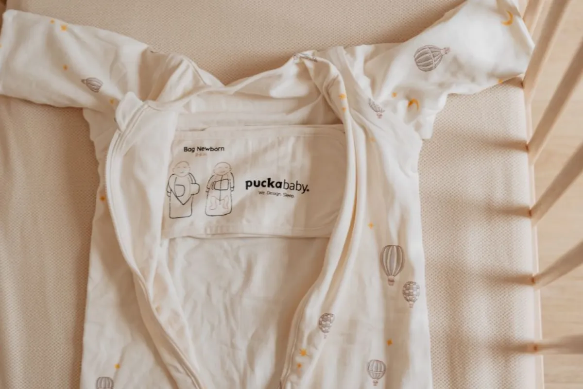 Puckababy Bedtextiel|Slaapzakken * Slaapzak Newborn Balloons 0 - 6 mnd Wit
