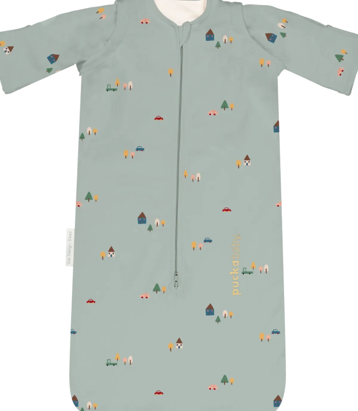 Puckababy Bedtextiel|Slaapzakken * Slaapzak Newborn Tiny Village 0 - 6 mnd Groen