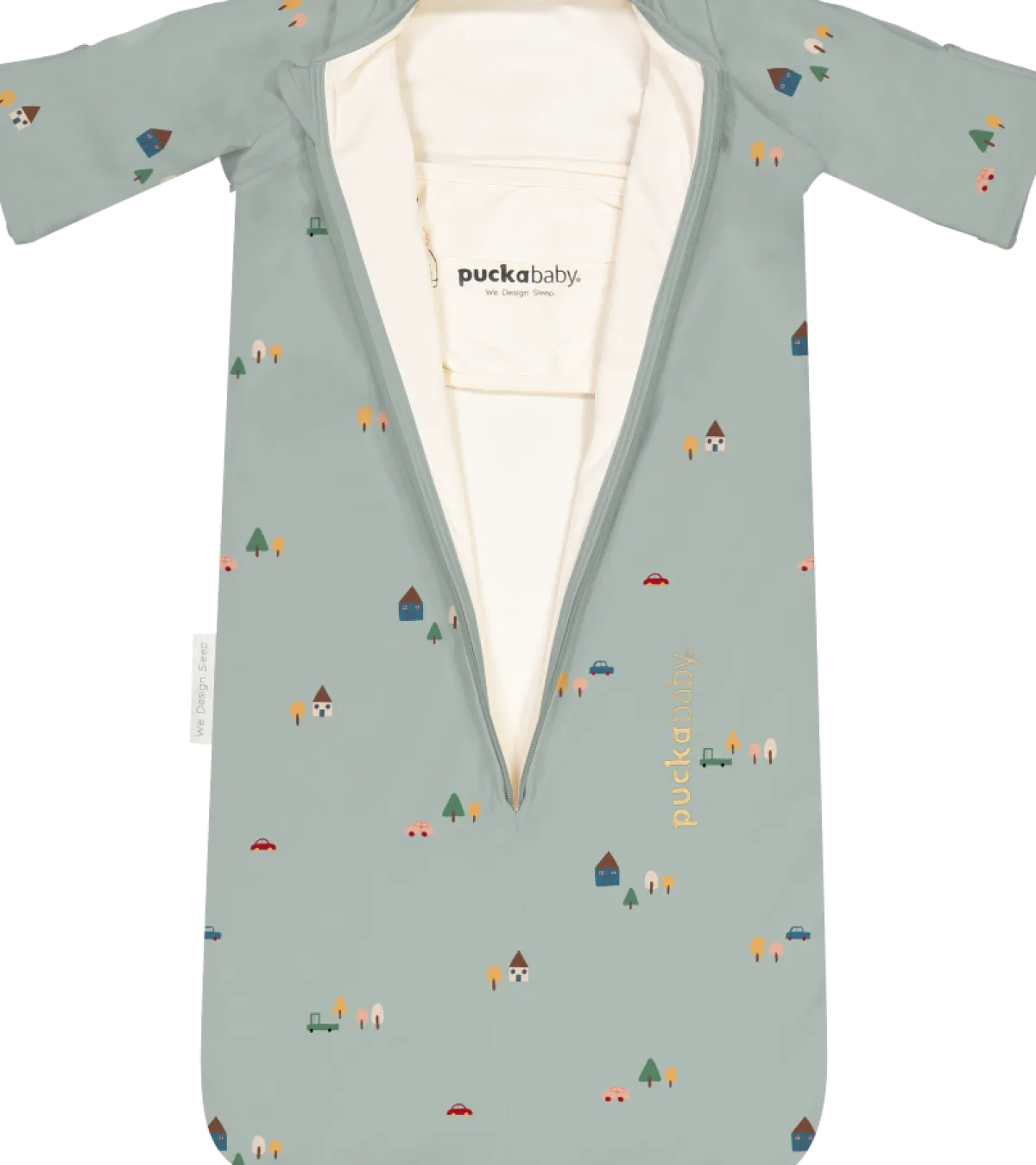 Puckababy Bedtextiel|Slaapzakken * Slaapzak Newborn Tiny Village 0 - 6 mnd Groen