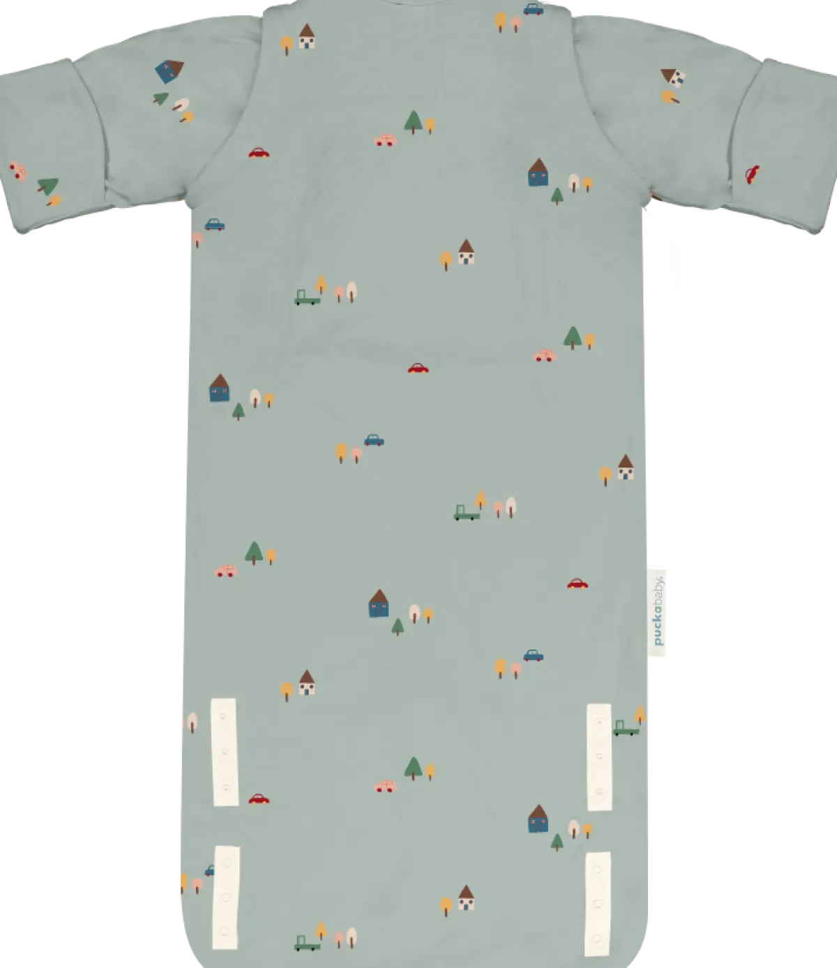 Puckababy Bedtextiel|Slaapzakken * Slaapzak Newborn Tiny Village 0 - 6 mnd Groen
