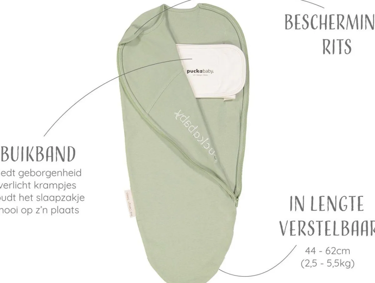 Puckababy Inbakerdoeken * ® The Original Piep Olive 0 - 3 mnd Groen