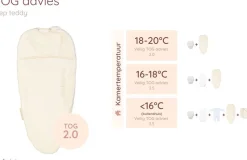 Puckababy Inbakerdoeken * The Original Piep Pure Teddy 0 - 3 mnd Wit