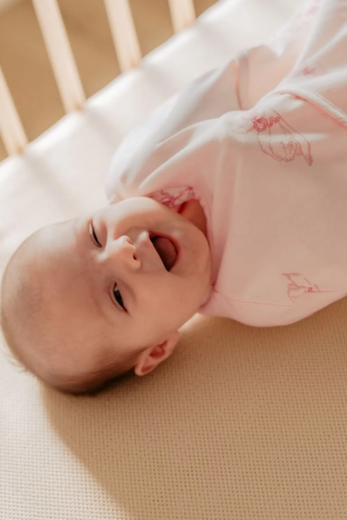 Puckababy Inbakerdoeken * The Original Piep Swans 0 - 3 mnd Roze