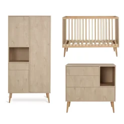 Quax Complete Babykamers * 3 delige Babykamer Cocoon Natural Oak Naturel