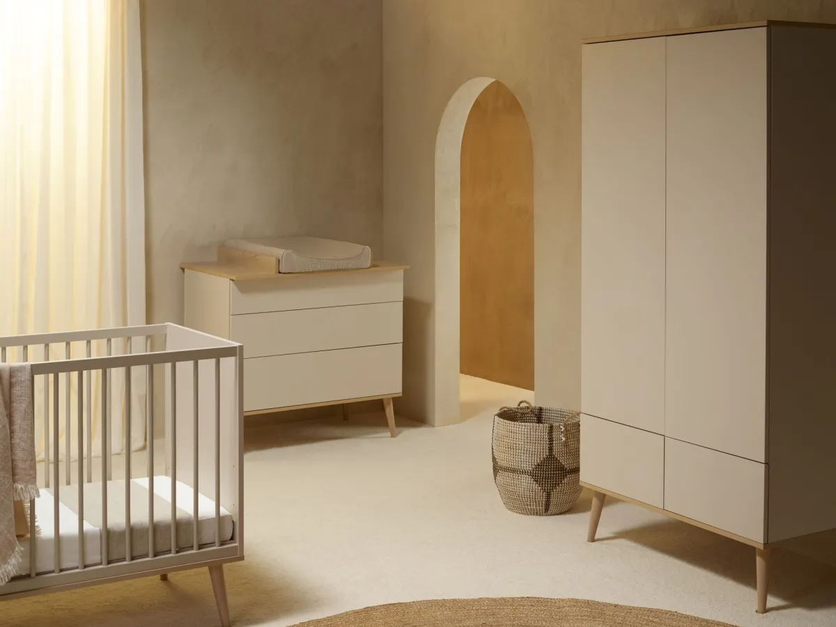 Quax Complete Babykamers * 3 delige Babykamer Flow Clay & Oak Beige