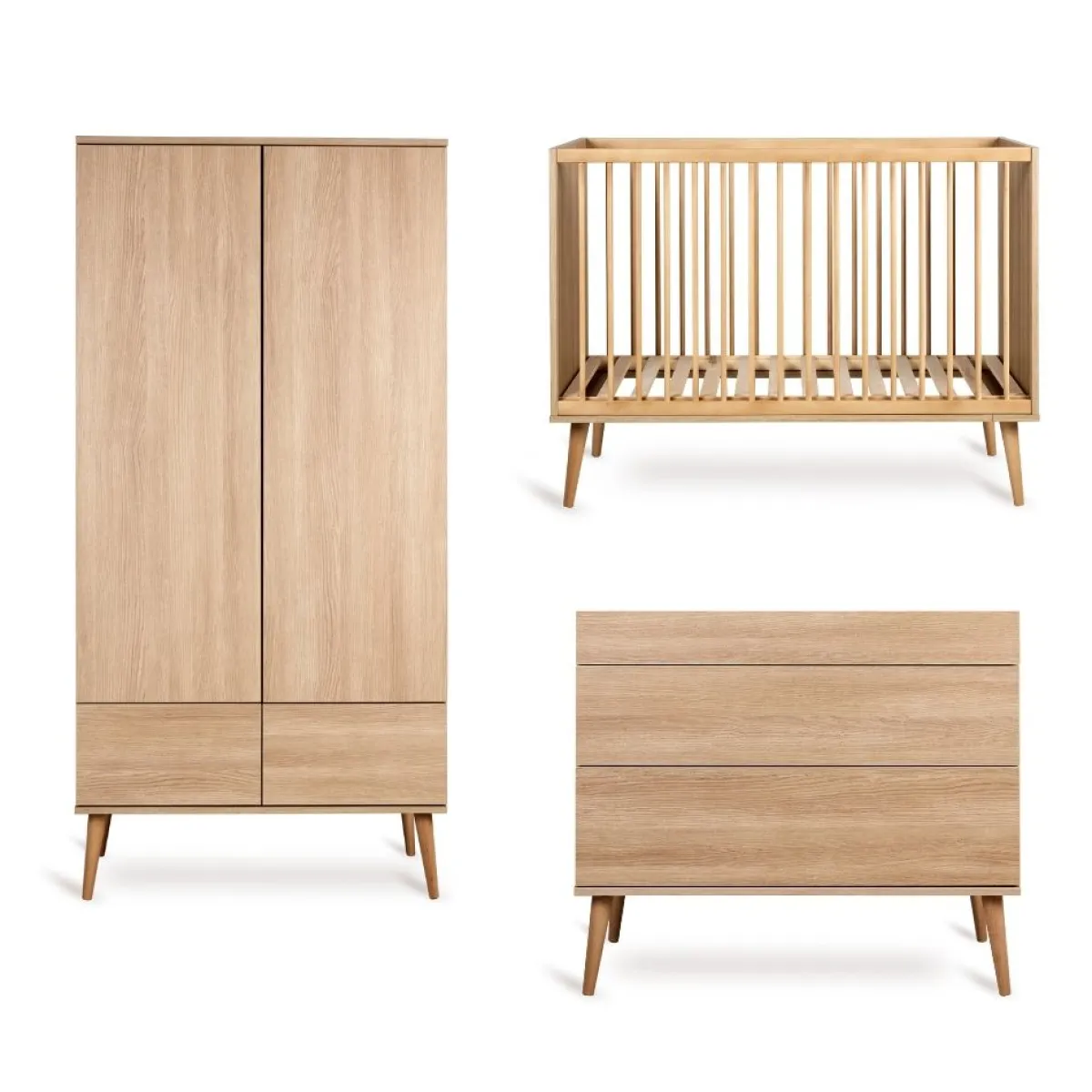 Quax Complete Babykamers * 3 delige Babykamer Flow Honey Ash Bruin