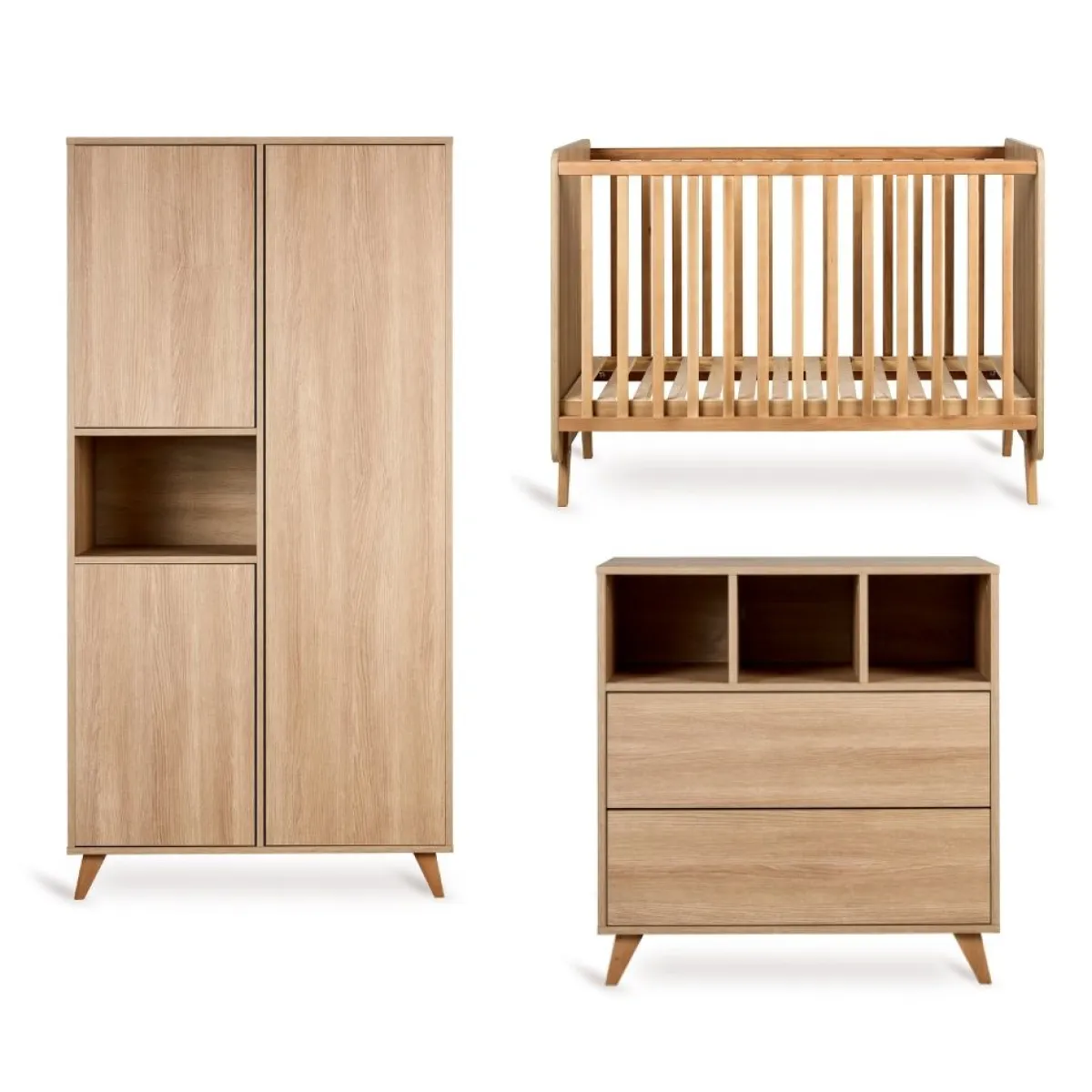 Quax Complete Babykamers * 3 delige Babykamer Loft Honey Ash Bruin