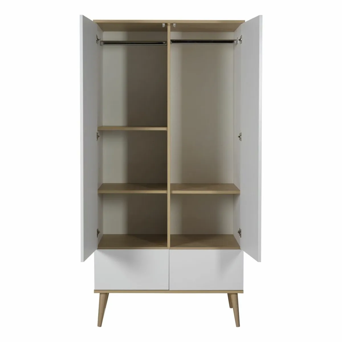 Quax Kasten|Kasten * 2-Deurskast Flow White & Oak Wit