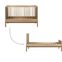 Quax Ledikanten|Peuterbedden * Doorgroeiledikant Ashi Honey Ash 70 x 140 Bruin