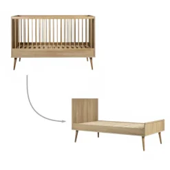 Quax Ledikanten|Peuterbedden * Doorgroeiledikant Flow Honey Ash 70 x 140 Bruin
