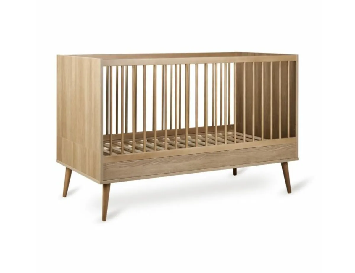 Quax Ledikanten|Peuterbedden * Doorgroeiledikant Flow Honey Ash 70 x 140 Bruin