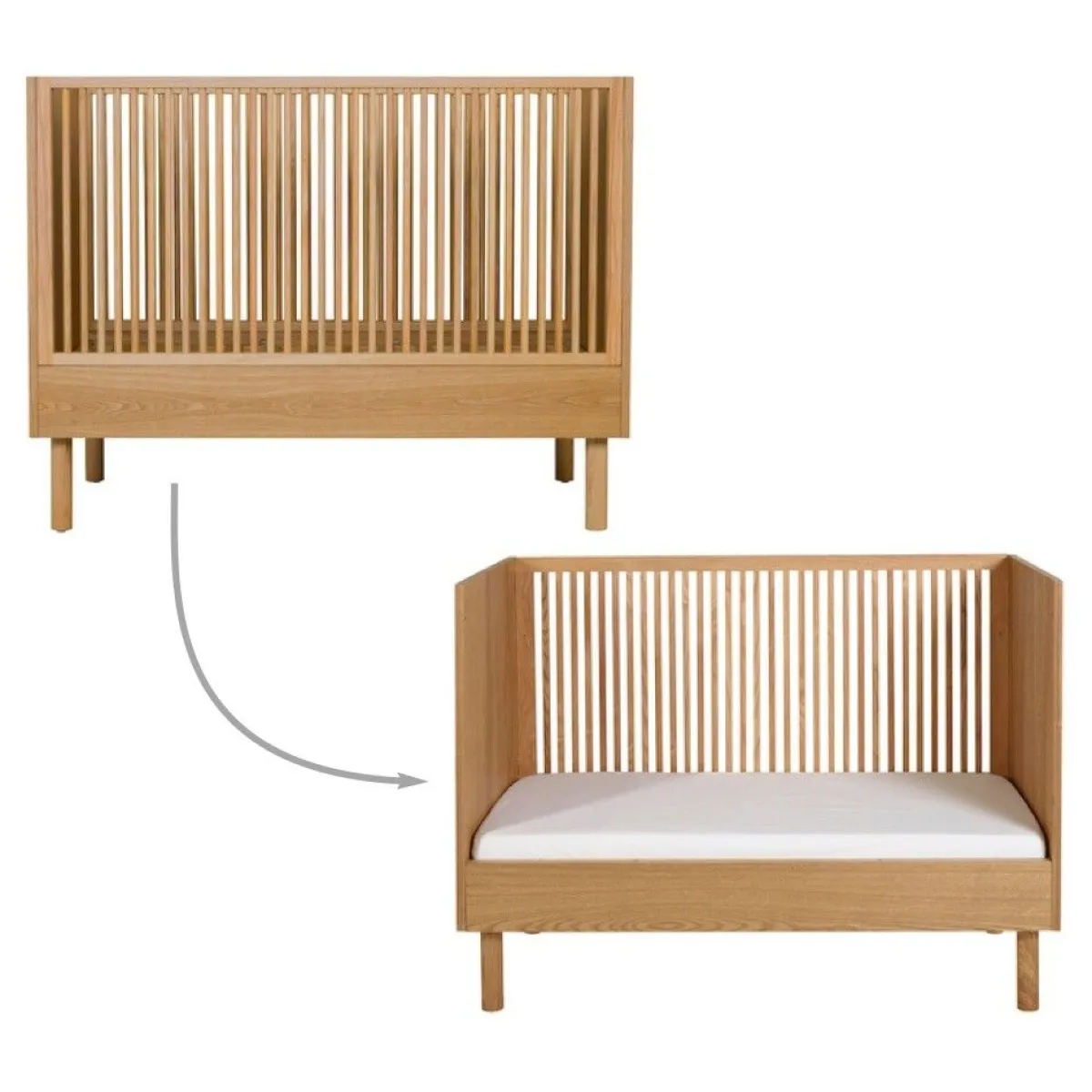 Quax Ledikanten|Peuterbedden * Doorgroeiledikant Hai No Ki Natural Ash 70 x 140 Naturel