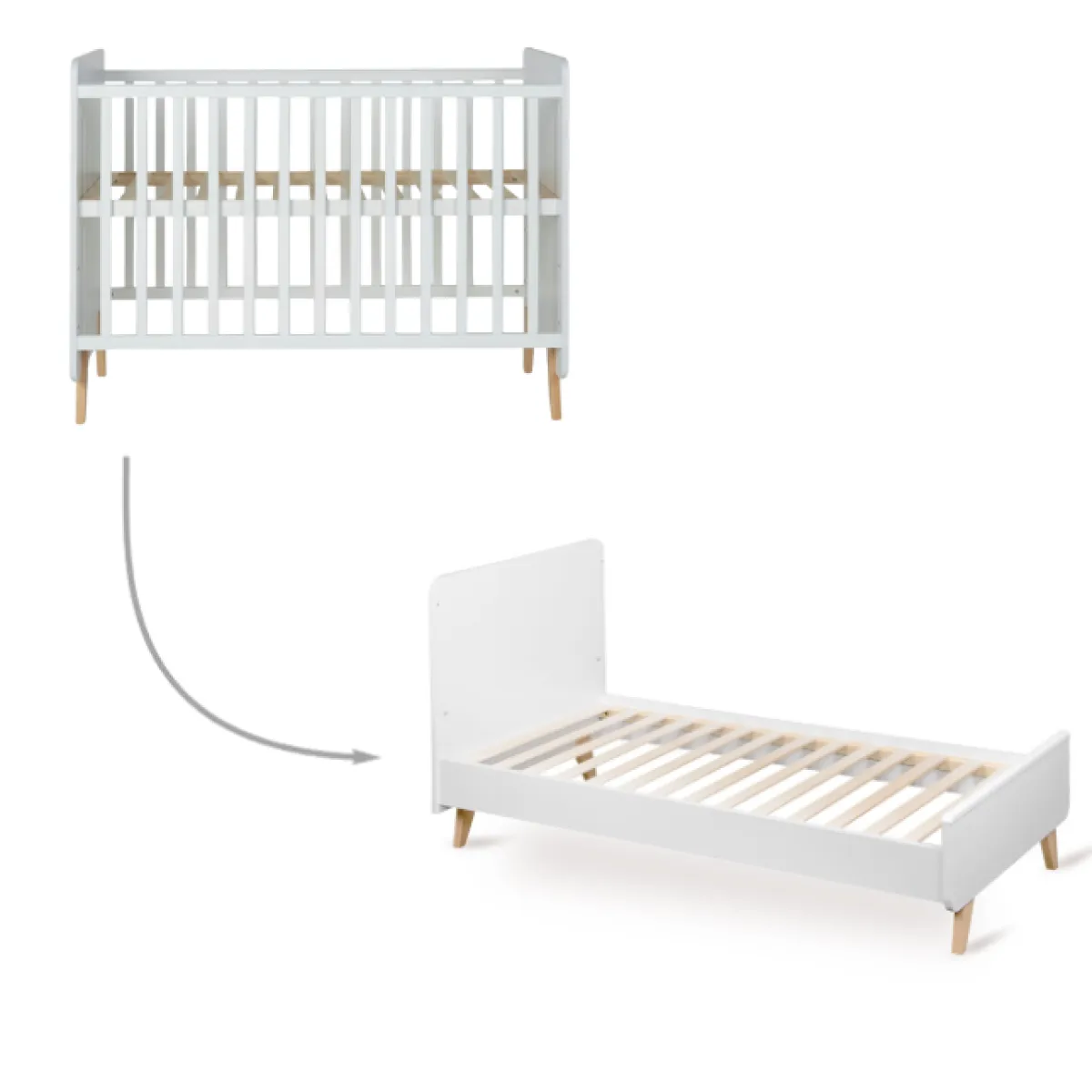 Quax Ledikanten|Peuterbedden * Doorgroeiledikant Loft White 70 x 140 Wit