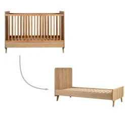 Quax Ledikanten|Peuterbedden * Doorgroeiledikant Loft Honey Ash 70 x 140 Bruin