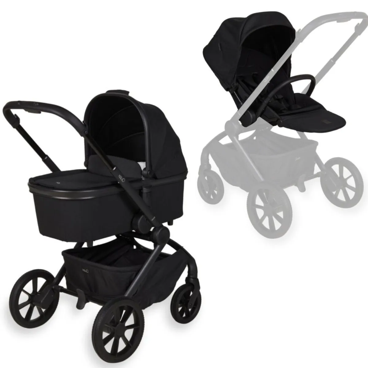Quax Combi Kinderwagens * Kinderwagen Echo Compleet Black Zwart