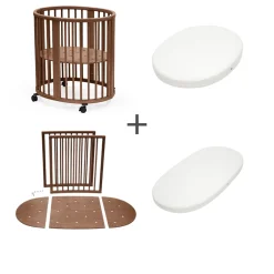 Stokke Wiegen En Co-Sleepers * Sleepi Mini Bed Bundel V3 Warm Brown – Van wieg tot ledikant met uitbreidingsset en matrassen Bruin