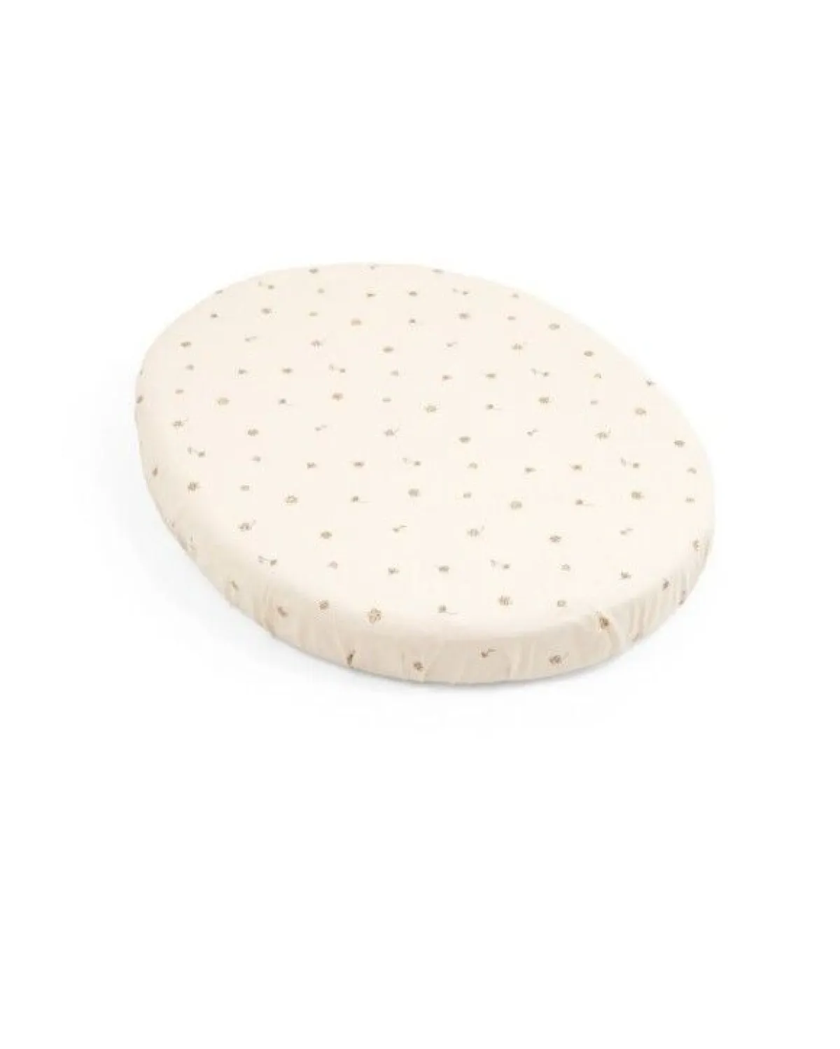 Stokke Bedtextiel * Sleepi Mini Hoeslaken V3 Flower Ecru OCS Beige