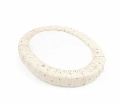 Stokke Bedtextiel * Sleepi Mini Hoeslaken V3 Flower Ecru OCS Beige